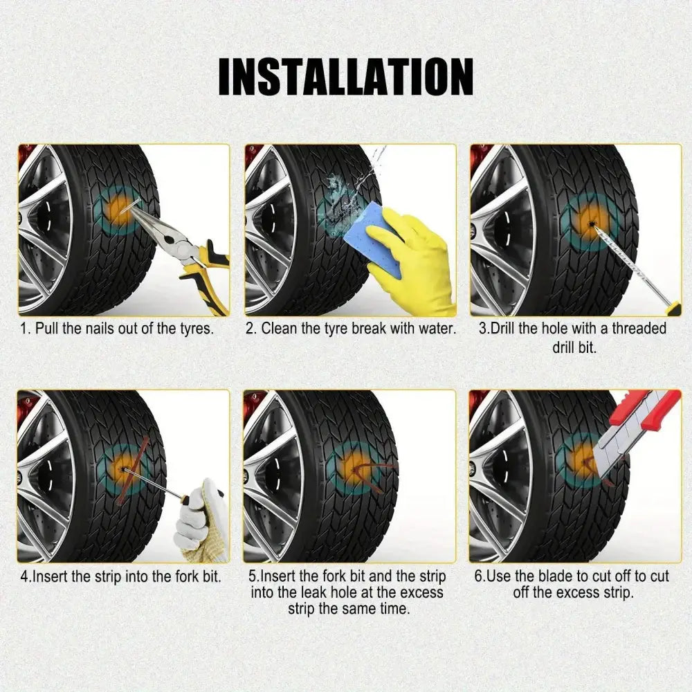 Portable Universal Tyre Emergency Repair Kit (4 types of set available)