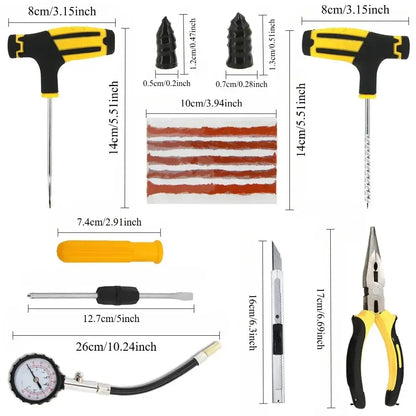 Portable Universal Tyre Emergency Repair Kit (4 types of set available)