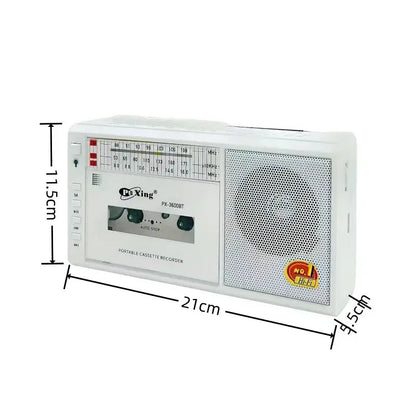 Portable Retro Solar Emergency Radio with Bluetooth, Cassette Player & AM/FM/SW Radio