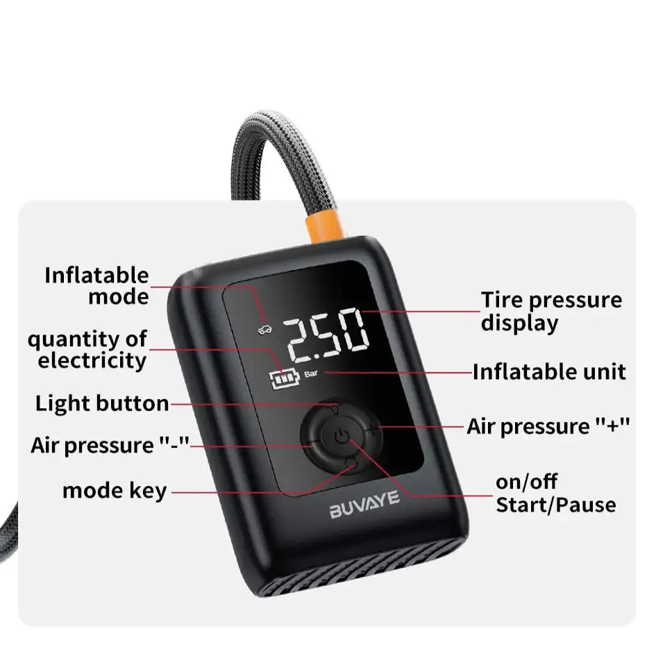 Portable Wireless Air Compressor For Tyre Inflation