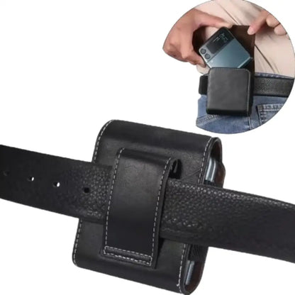 Premium Leather Belt Clip Case (Black)
