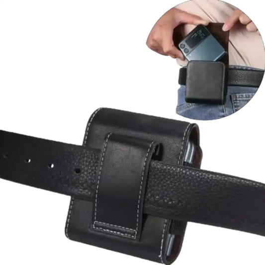 Premium Leather Belt Clip Case (Black)