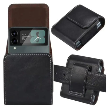 Premium Leather Belt Clip Case (Black)