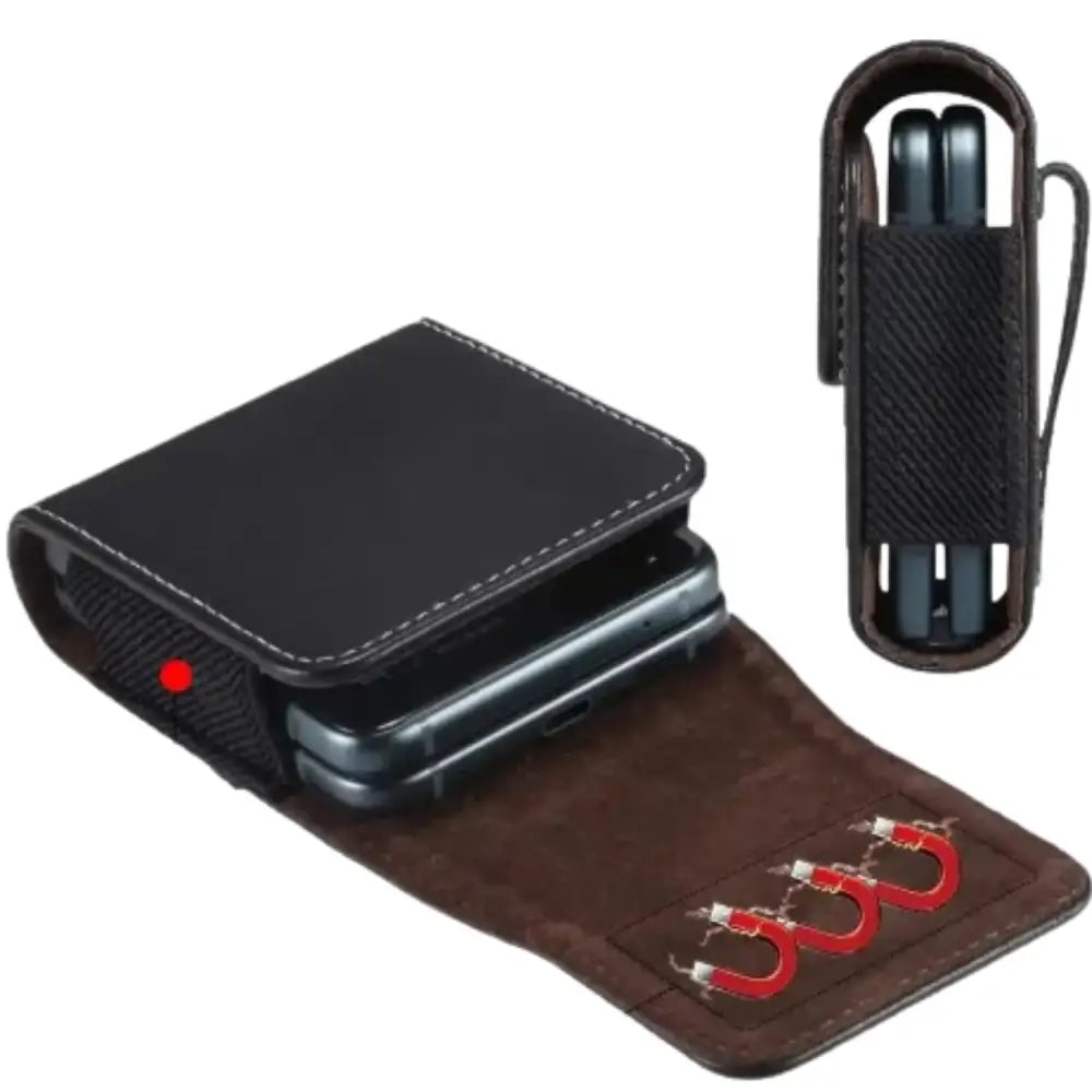 Premium Leather Belt Clip Case (Black)