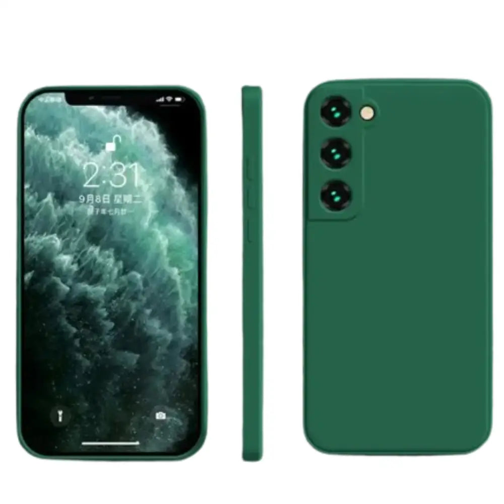 Premium Liquid Silicone Case for Samsung Galaxy A & S Series (Dark Green)
