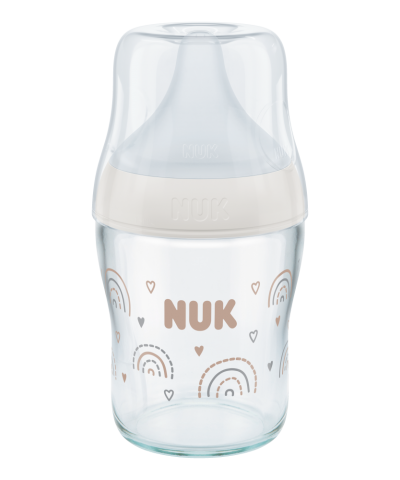 NUK Perfect Match Premium Glass Baby Bottle with Anti-Colic Teat and Temperature Control – 120ml or 230ml