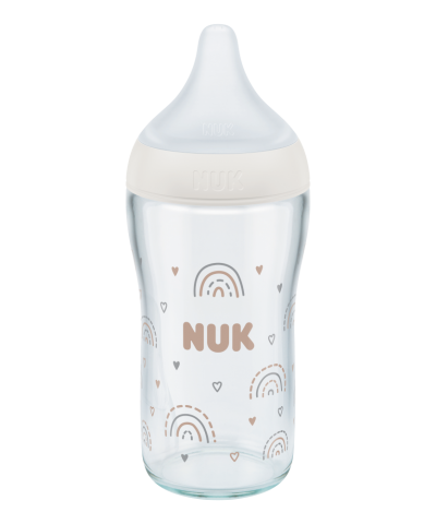 NUK Perfect Match Premium Glass Baby Bottle with Anti-Colic Teat and Temperature Control – 120ml or 230ml