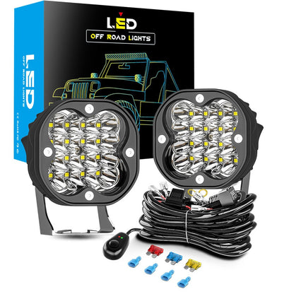 2pcs 7.62cm LED Work Pods White Spot Offroad Driving Lights