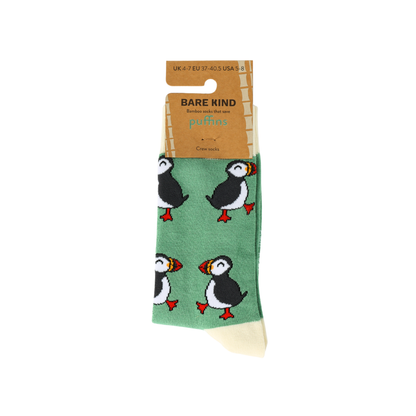 Save the Green Puffin Bamboo Socks