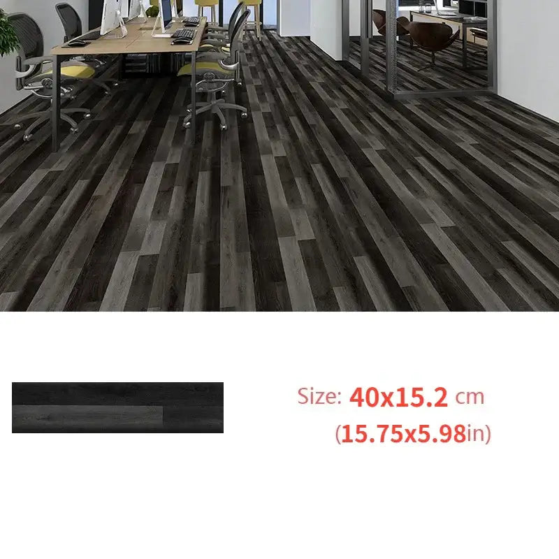 PVC Wood Grain Self-Adhesive Floor Tiles – 40x15cm (10Pcs) (available in 8 designs)