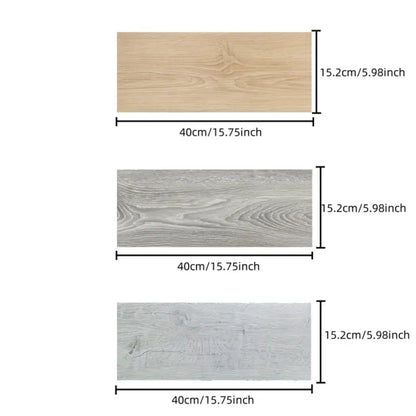PVC Wood Grain Self-Adhesive Floor Tiles – 40x15cm (10Pcs) (available in 8 designs)