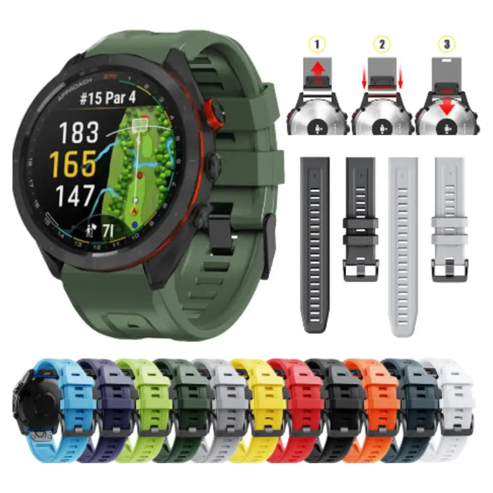QuickFit Silicone Strap for the Garmin Approach S70 (47mm) (available in 12 colours)
