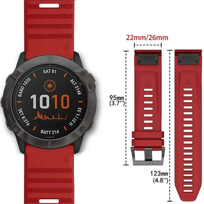 Quickfit Silicone Strap for the Garmin Watch Series (available of various range of models and 46 colours)