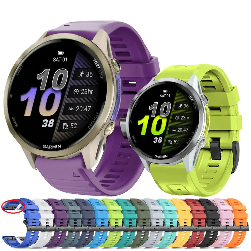 Quickfit Silicone Strap for the Garmin Watch Series (available of various range of models and 46 colours)