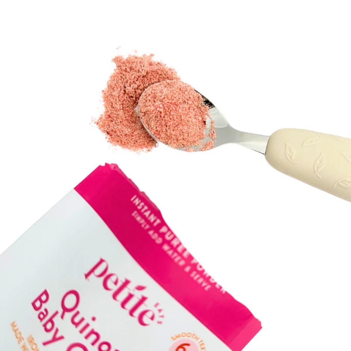 Showing the consistency of the powder. Just add water.