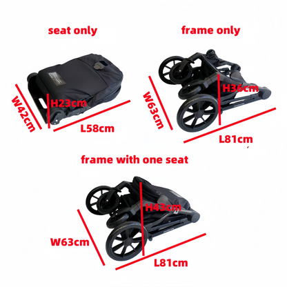 Pre-order Double Pram – Luxe Twin Stroller with Bassinet and Reclining Car Seat - image 6