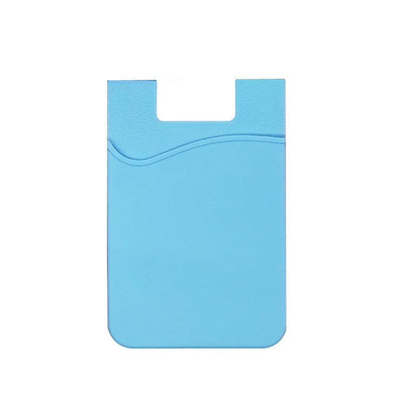 Light Blue Silicone Credit Card Holder Pocket Case Wallet Sticker Phone - salelink.co.nz