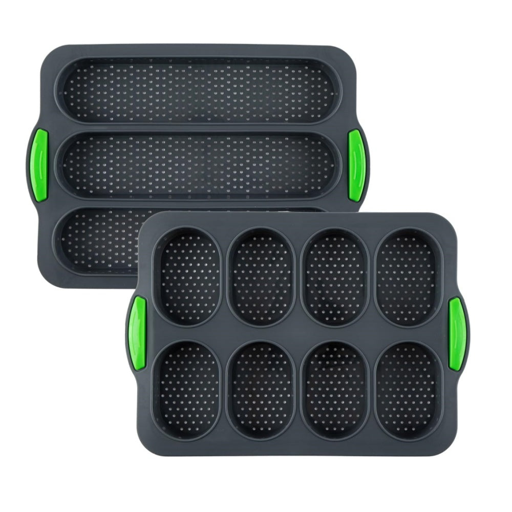 2pcs Silicone Cake Moulds Baking Pan Tray for French Bread Burger Mold
