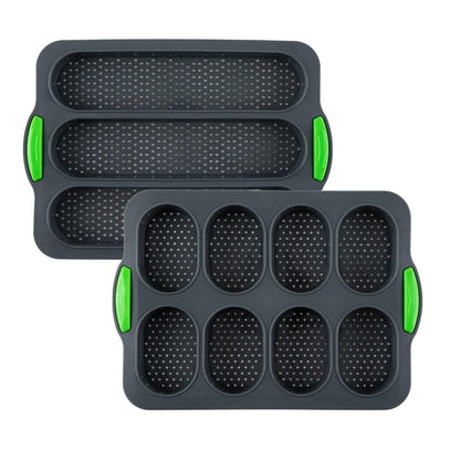 2pcs Silicone Cake Moulds Baking Pan Tray for French Bread Burger Mold