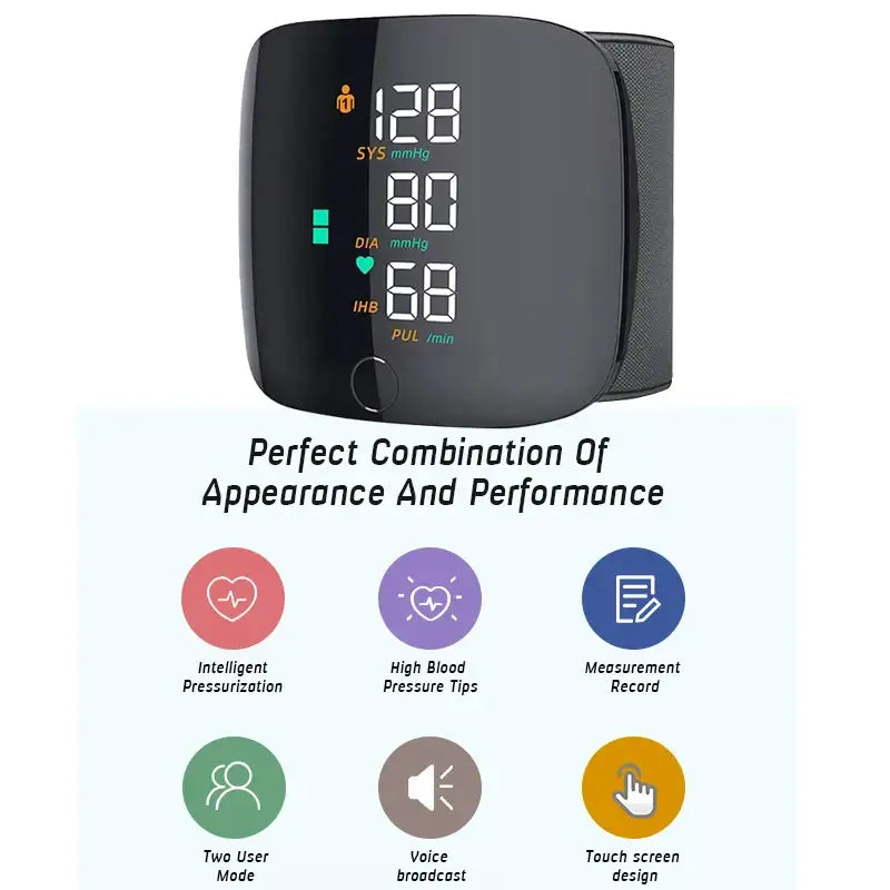 Rechargeable Digital Wrist Blood Pressure Monitor