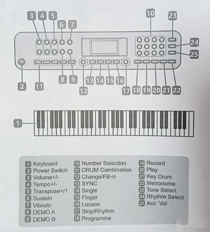 61 Key Keyboard Piano with Stand Suitable for Children - salelink.co.nz