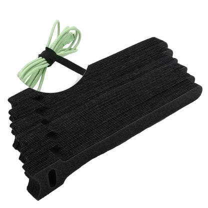 Releasable Black Nylon Hook & Loop Cable Ties 15/20/25/30cm