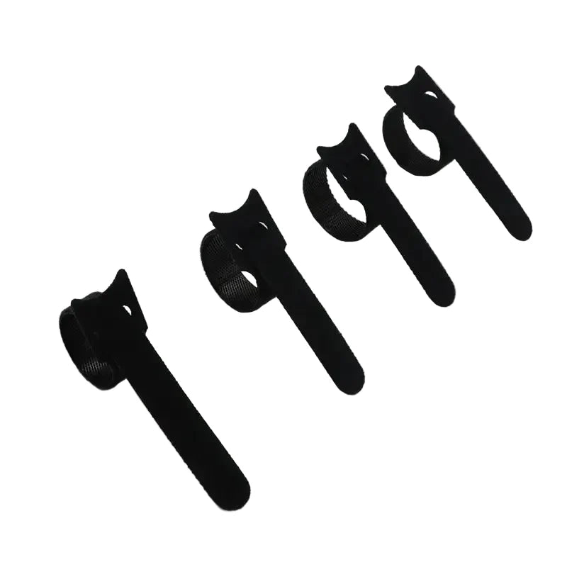 Releasable Black Nylon Hook & Loop Cable Ties 15/20/25/30cm