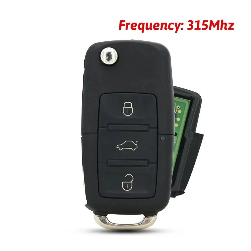 3-Button Remote Car Key 315MHz ID48 HU66 for VW Passat, Golf, Jetta & Skoda (2001+)