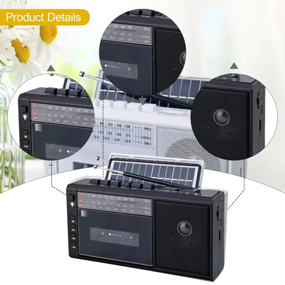Retro Cassette Player with SD Card & Radio