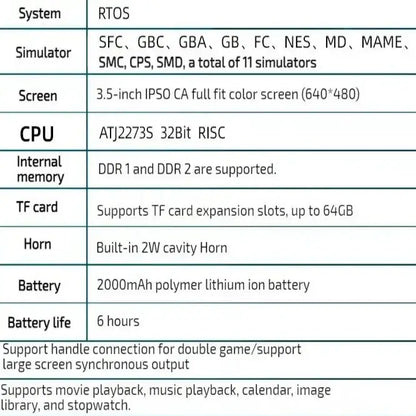 Retro Handheld Game Console 3.5" – 128GB (different colours and storage available)