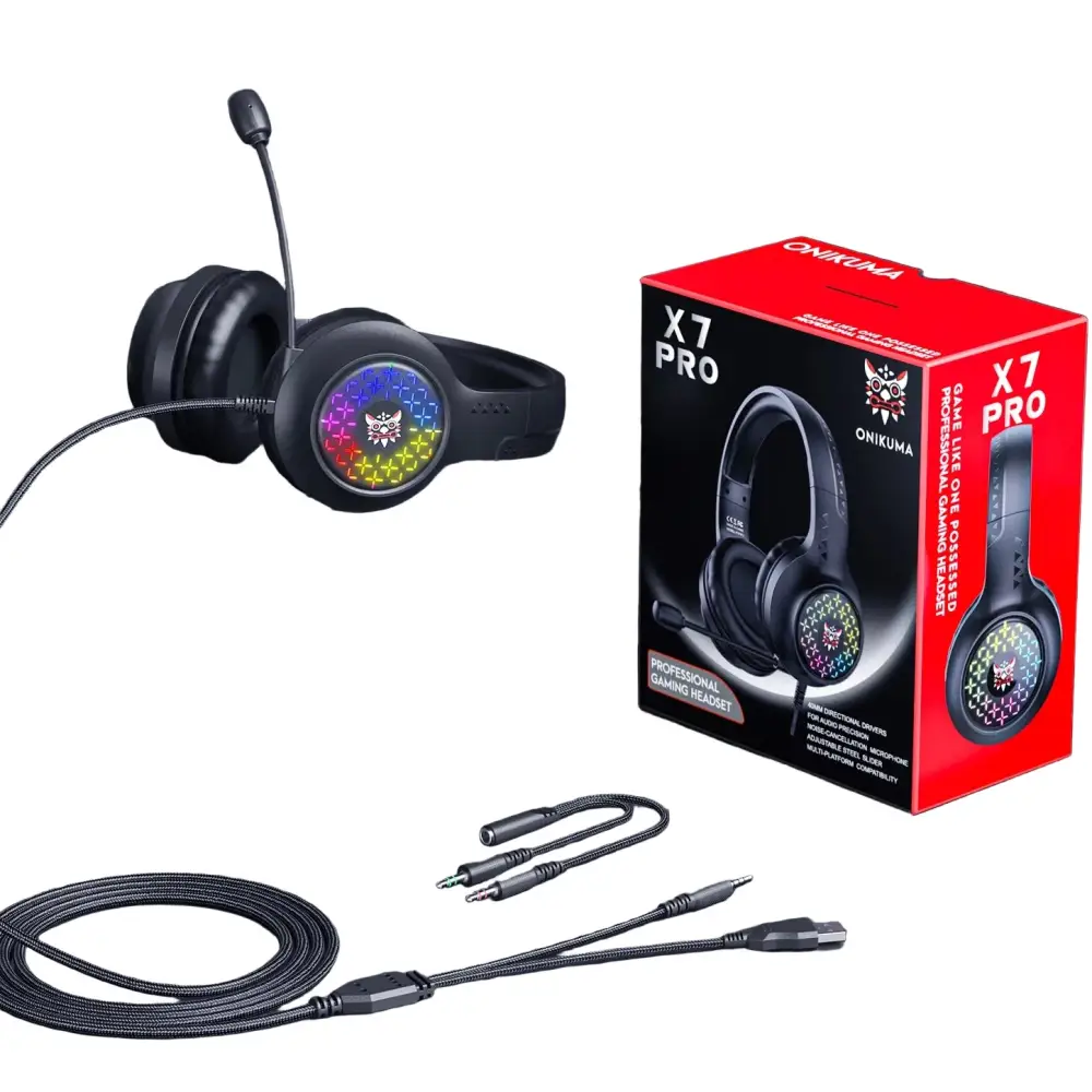 RGB Wired Gaming Headset – Over-Ear, Noise-Cancelling Mic