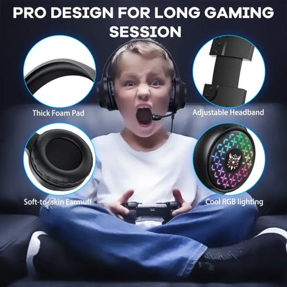 RGB Wired Gaming Headset – Over-Ear, Noise-Cancelling Mic