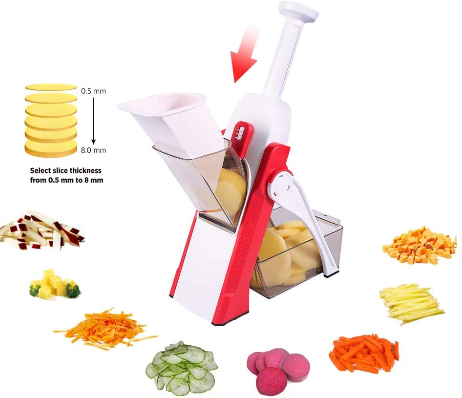 Vegetable Slicer Food Chopper Adjustable Thickness Potato Onion Chopper Safe Upright Dicer