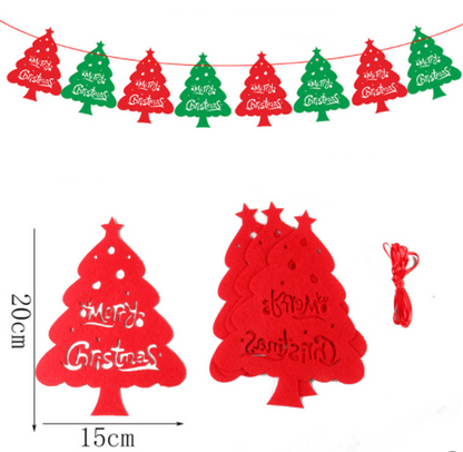 40PCS Merry Christmas Banner Decorations Bunting Sign