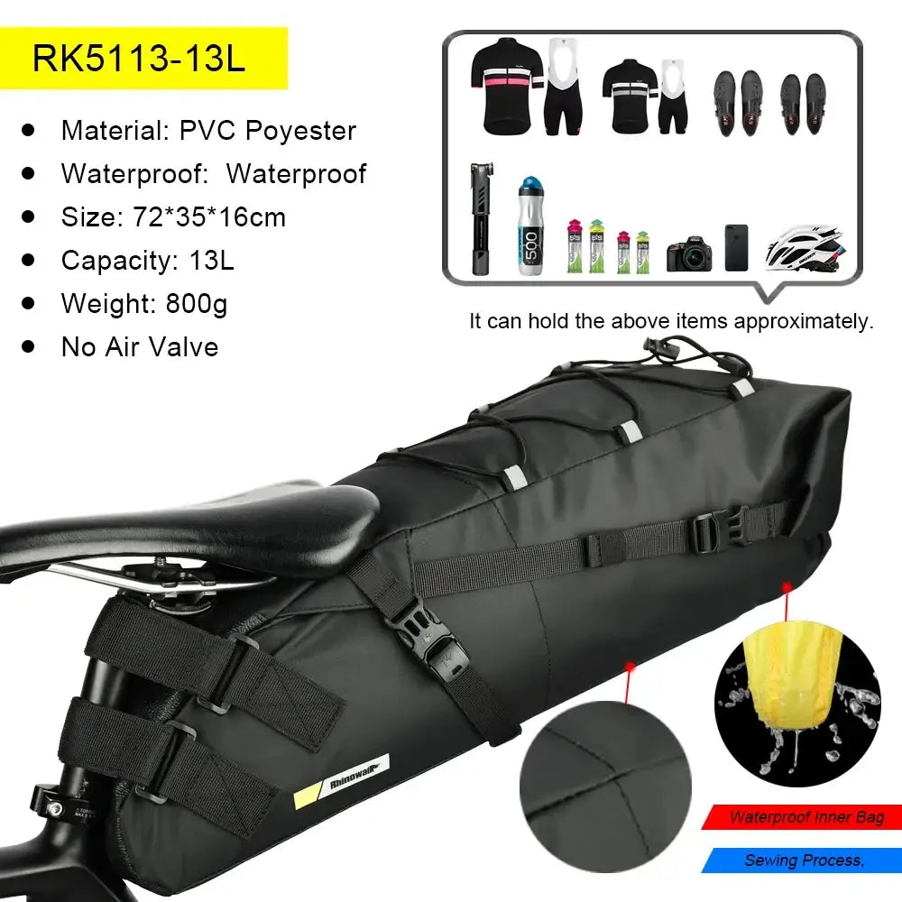 Waterproof Bicycle Saddle Bag 10L – 13L