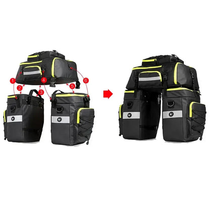 3-in-1 Bicycle Pannier Bag with Rain Cover