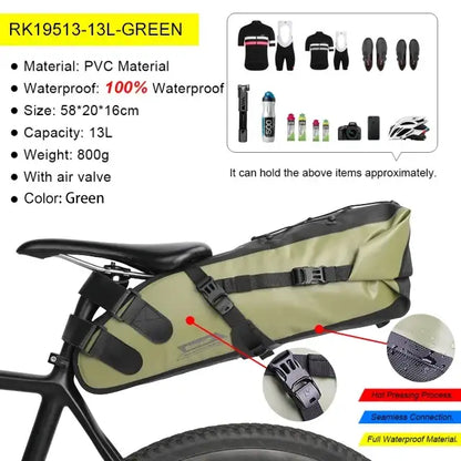 Waterproof Bike Saddle Bag 5L – 13L