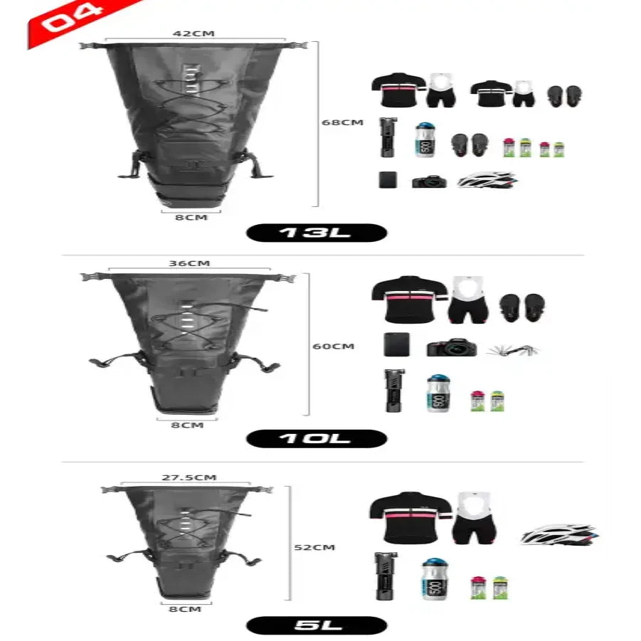 Waterproof Bike Saddle Bag 5L – 13L