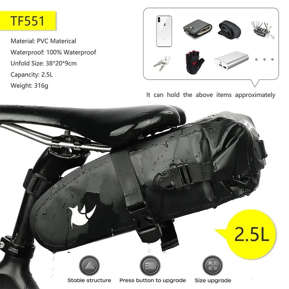 Waterproof Bike Saddle Bag 5L – 13L