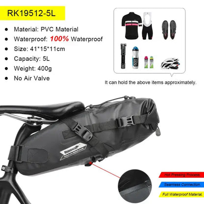 Waterproof Bike Saddle Bag 5L – 13L