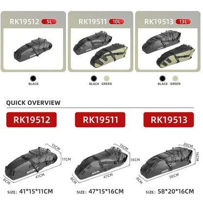 Waterproof Bike Saddle Bag 5L – 13L