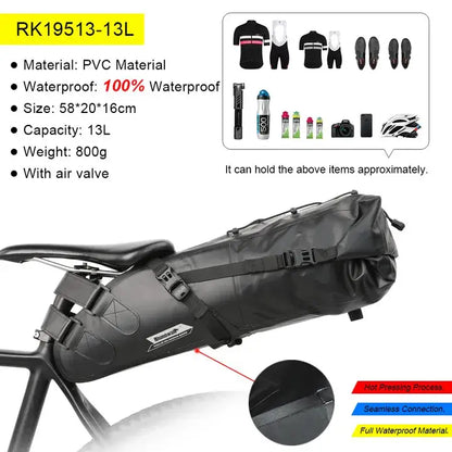 Waterproof Bike Saddle Bag 5L – 13L