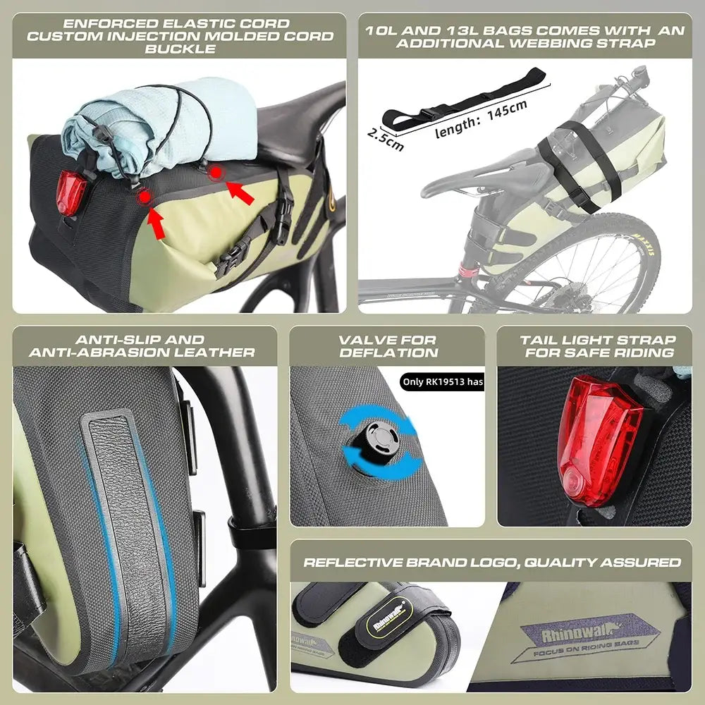 Waterproof Bike Saddle Bag 5L – 13L
