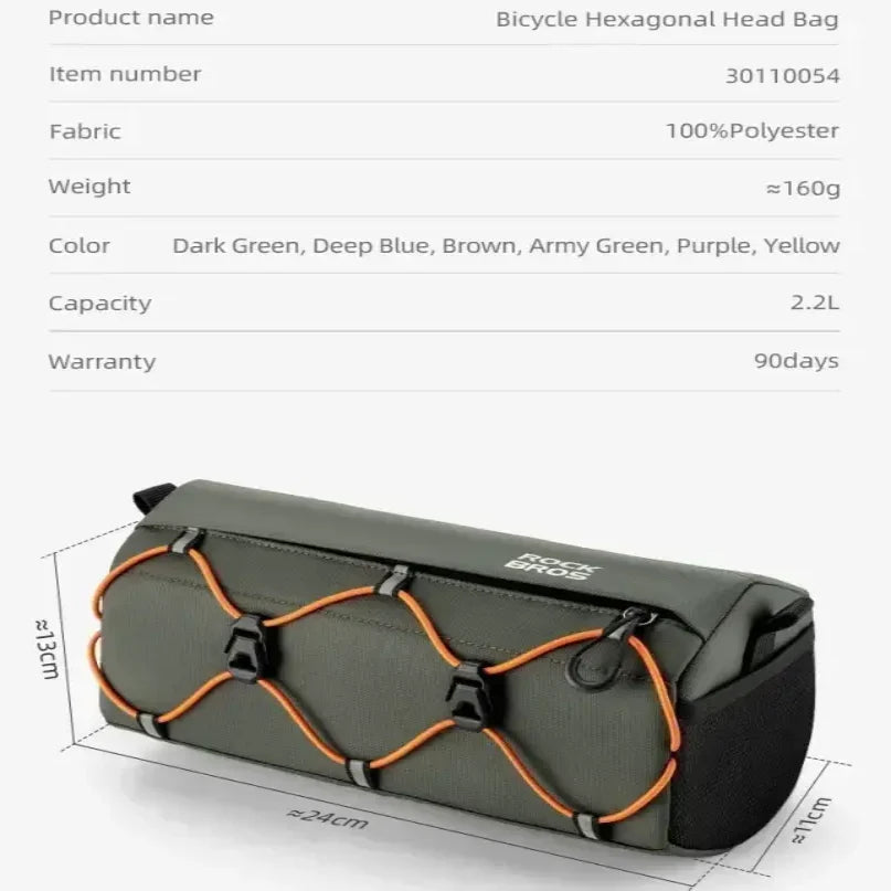 2.2L Multifunctional Bicycle Handlebar Bag