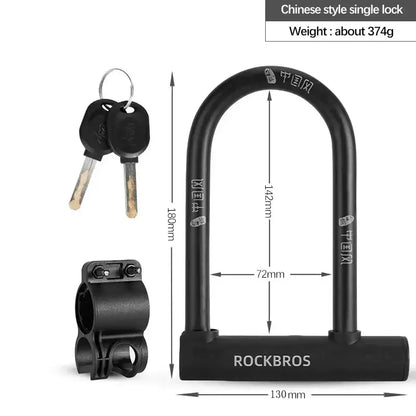Anti-Theft Bicycle U-Lock with Optional Cable