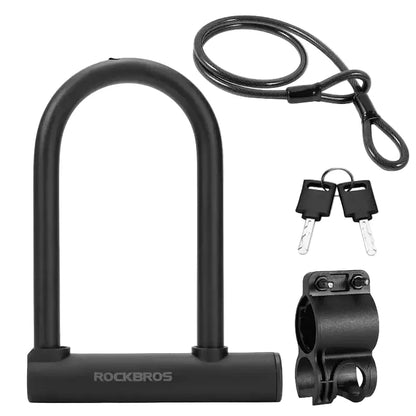 Anti-Theft Bicycle U-Lock with Optional Cable