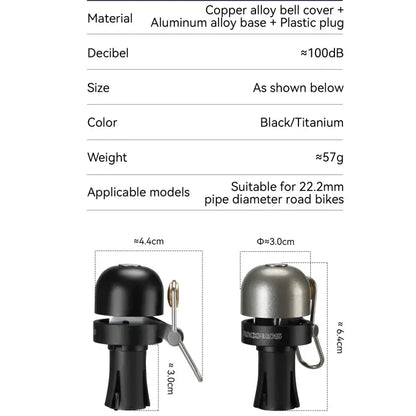 100dB Copper Alloy Bicycle Bell for 22.2mm Handlebars