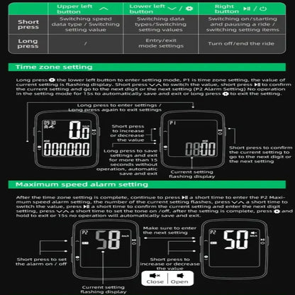 Rockbros Wireless Bluetooth GPS Bicycle Computer, IPX7 Waterproof Speedometer
