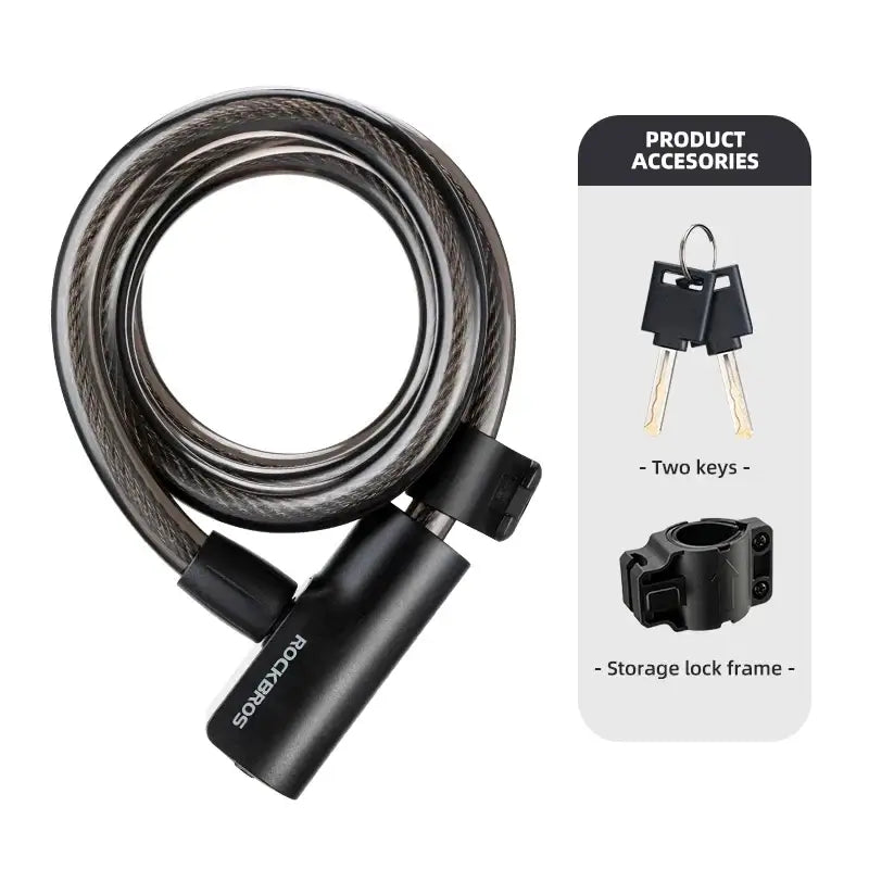Portable Zinc Alloy Bicycle Cable Lock with Keys