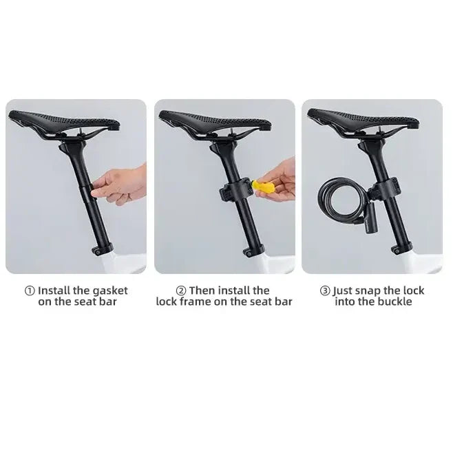 Portable Zinc Alloy Bicycle Cable Lock with Keys